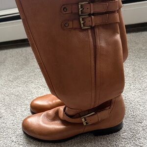 Naturalizer Over-the-Knee Leather Boots in Cognac Brown